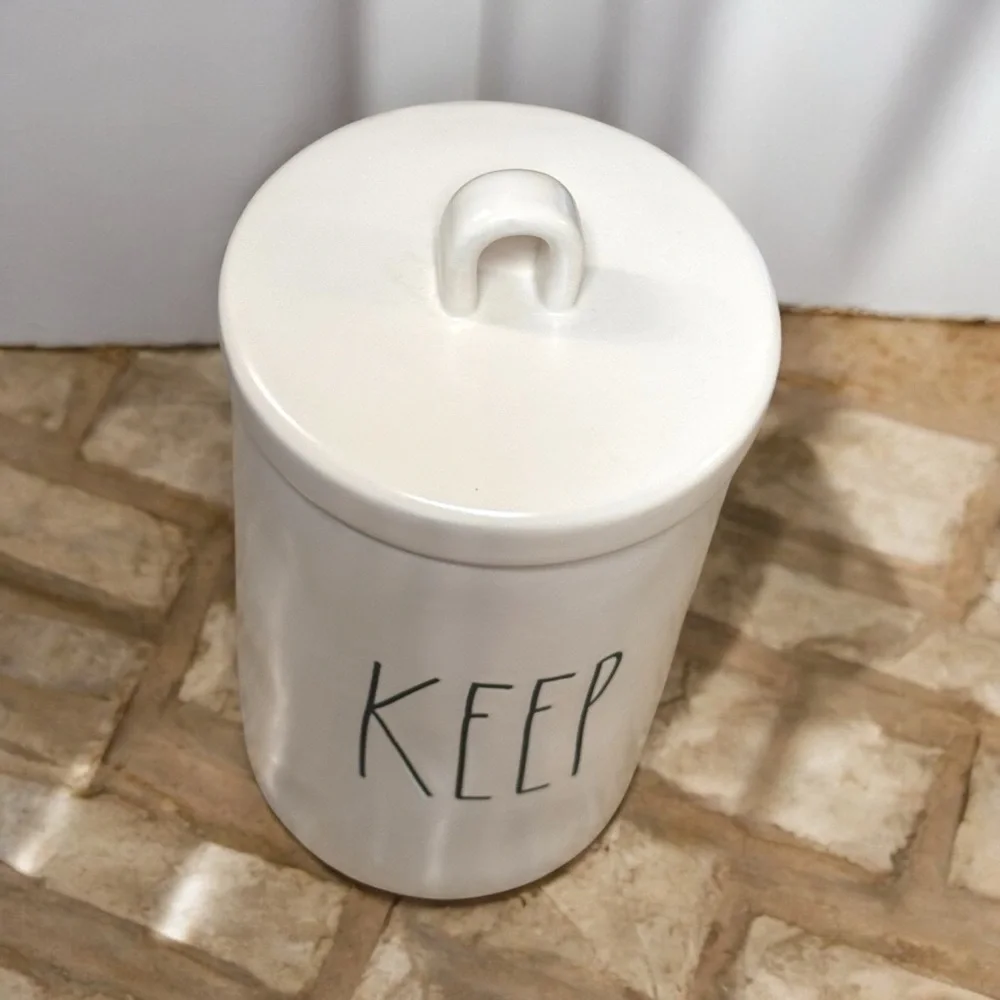 Rae Dunn Tall KEEP Storage Canister Lid That Seals Mint Condition Collectible